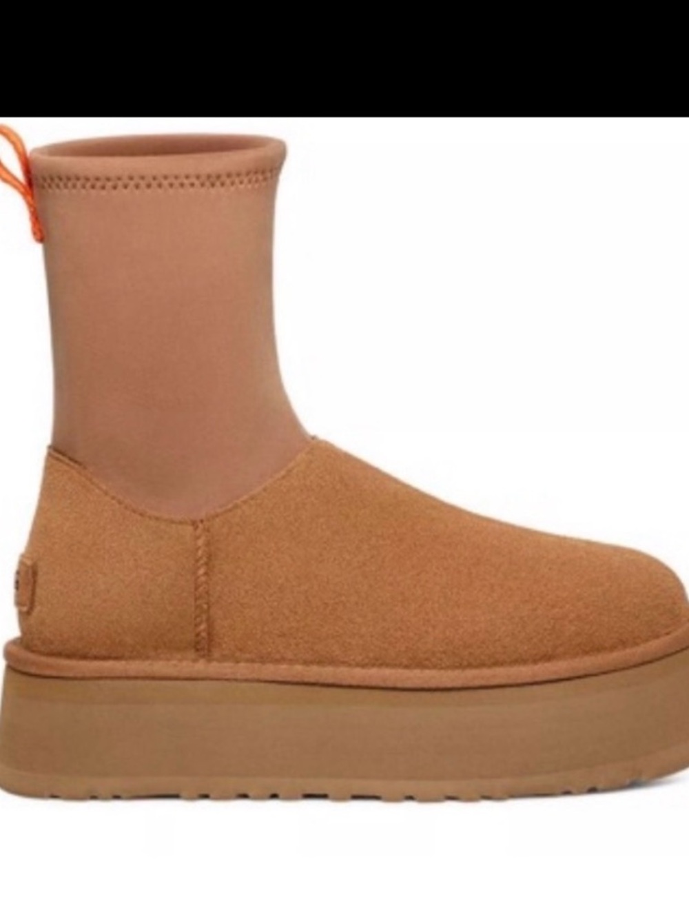 UGG Platform Boot in Chestnut Brown with Orange Pull Tab